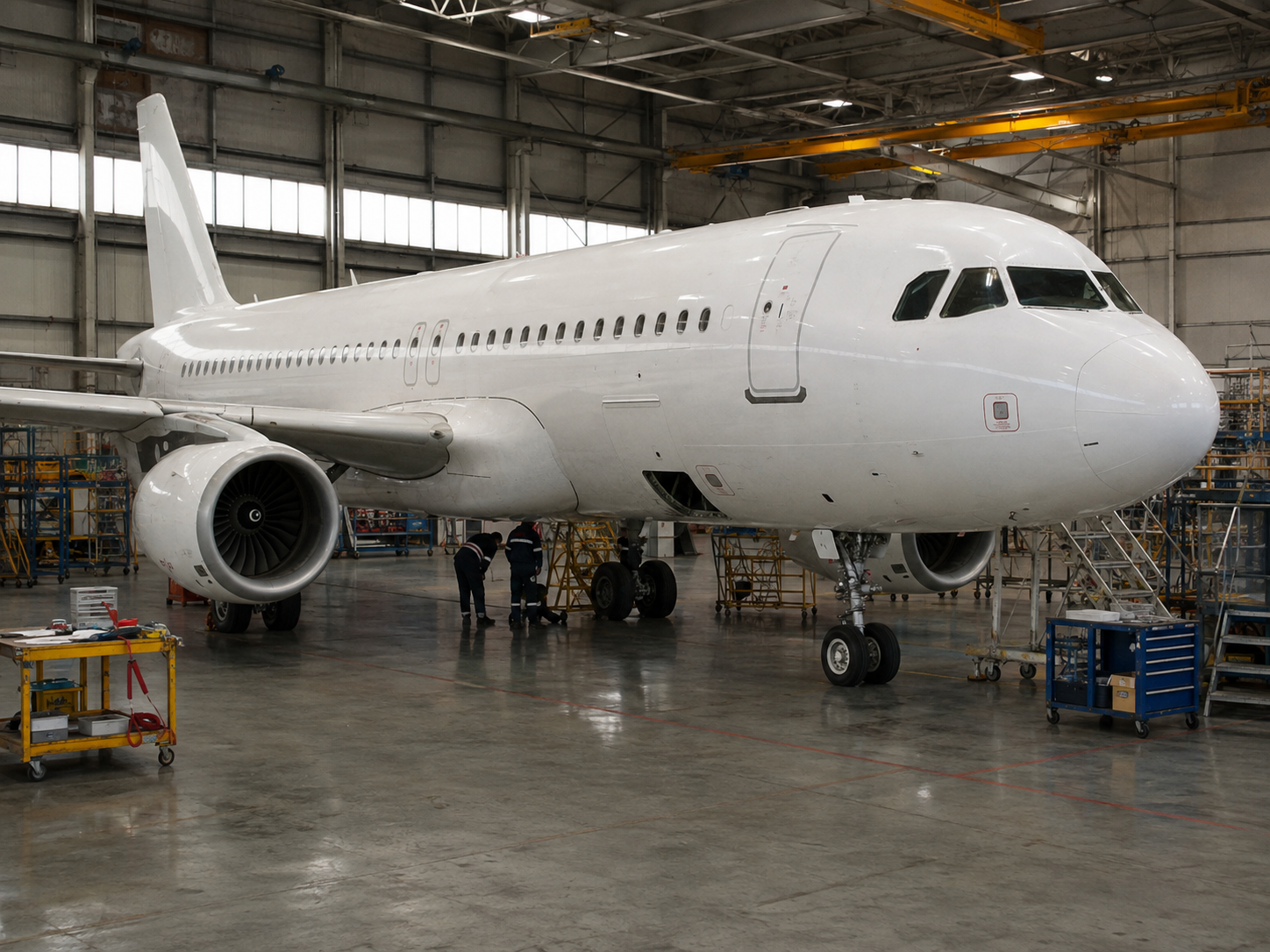 Aircraft undergoing an acquisition inspection