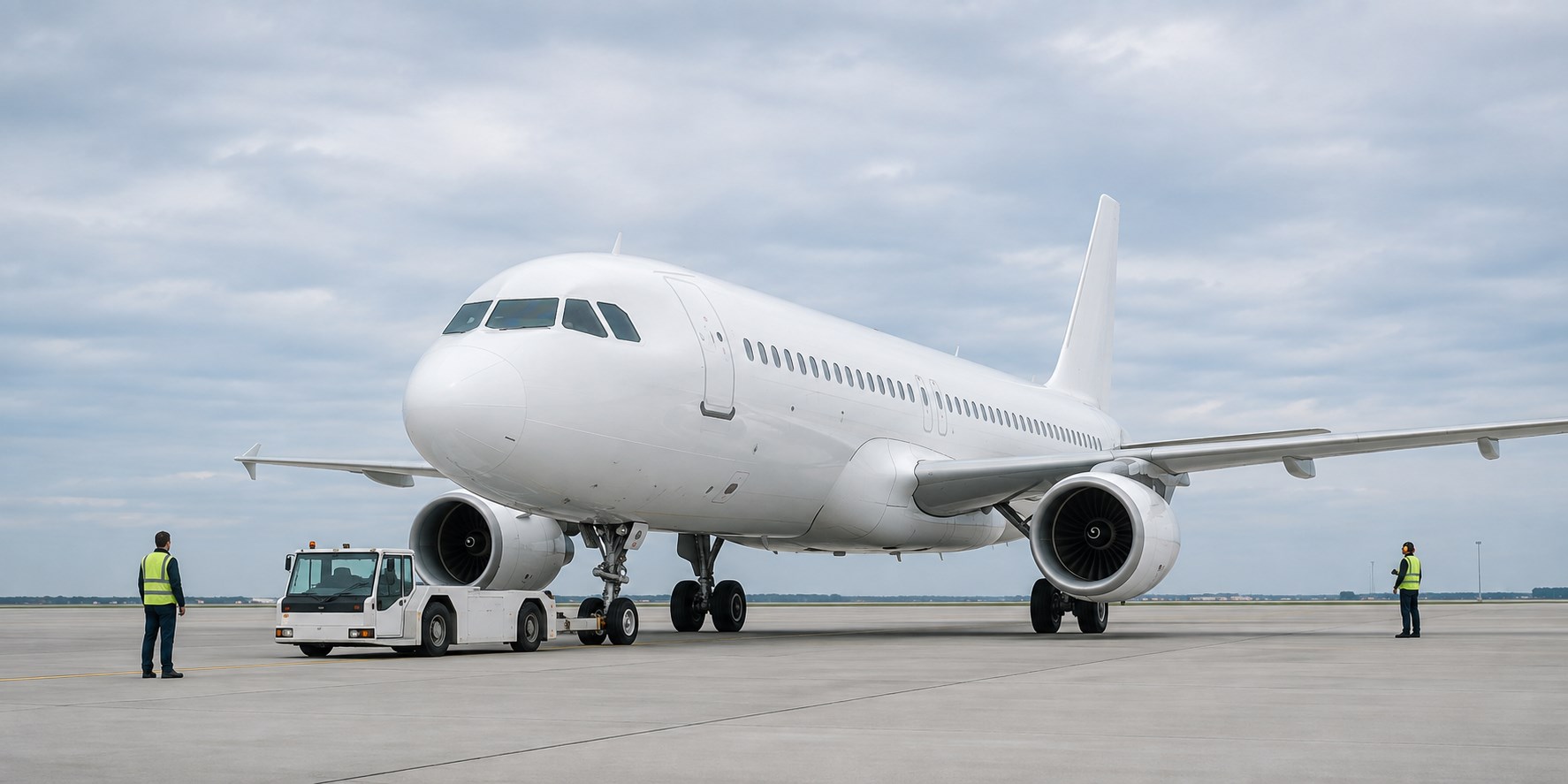 Commercial aircraft prepared for international delivery